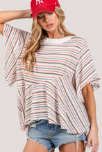Load image into Gallery viewer, SAGE + FIG Full Size Round Neck Stripe Top
