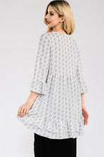 Load image into Gallery viewer, Celeste Full Size Houndstooth Flounce Sleeve High-Low Top
