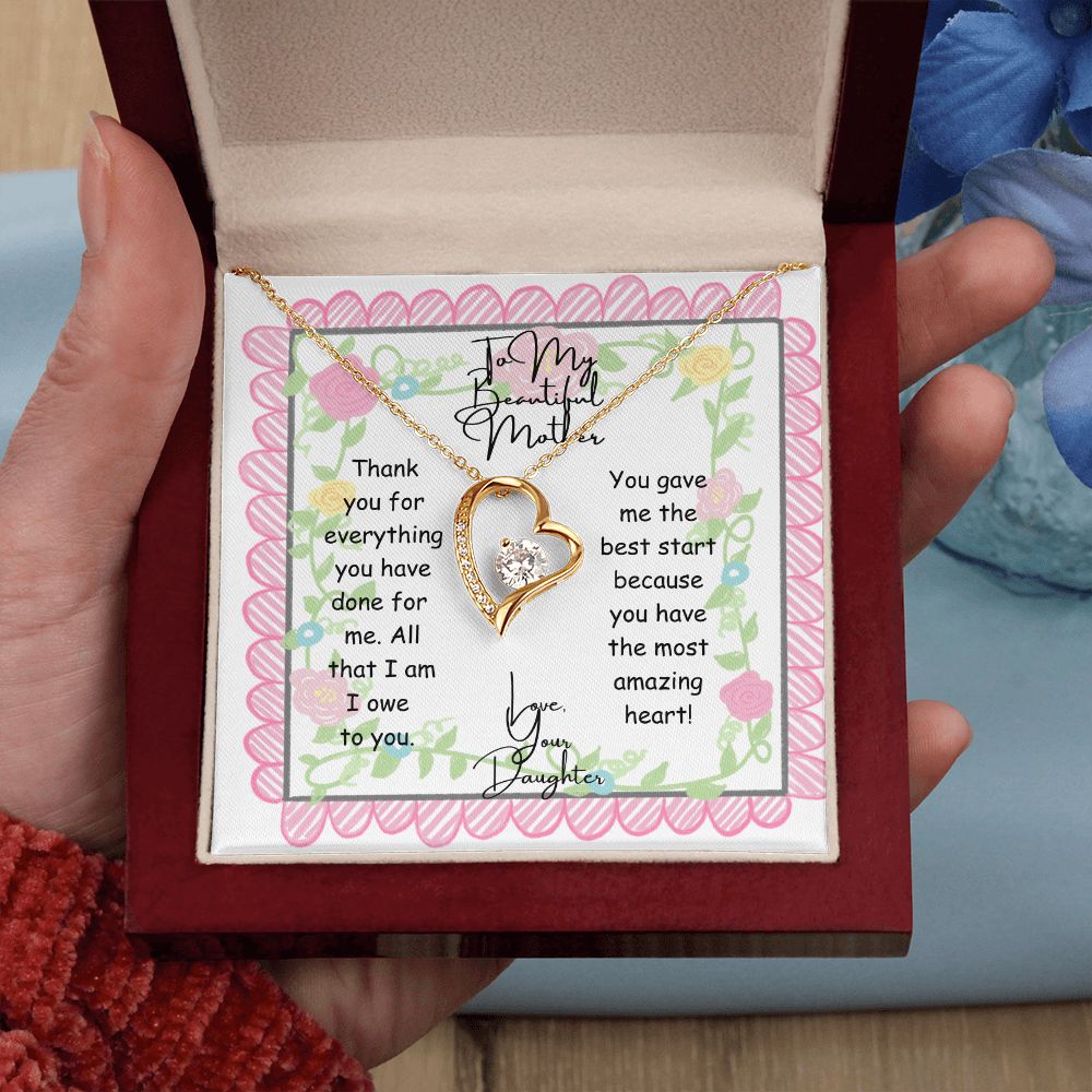 To My Beautiful Mother Forever Love Necklace