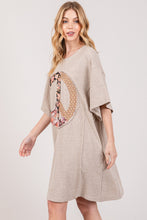 Load image into Gallery viewer, SAGE + FIG Full Size Peace Sign Applique Short Sleeve Tee Dress