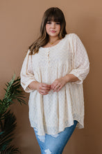 Load image into Gallery viewer, Davi & Dani Wave Hello Full Size Run Textured Babydoll Blouse