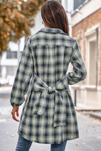 Load image into Gallery viewer, Plaid Tie Front Mini Shirt Dress