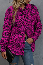Load image into Gallery viewer, Leopard Print Long Sleeve Dropped Shoulder Shirt