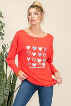 Load image into Gallery viewer, Celeste Full Size Heart Graphic Long Sleeve T-Shirt
