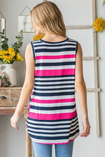 Load image into Gallery viewer, Heimish Full Size Striped Twist Knot Round Neck Tank