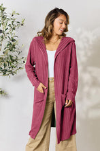 Load image into Gallery viewer, Basic Bae Full Size Ribbed Open Front Long Sleeve Cardigan