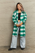 Load image into Gallery viewer, Plaid Longline Shirt Jacket