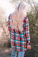 Load image into Gallery viewer, Plaid Button-Up Longline Shirt