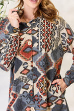 Load image into Gallery viewer, Heimish Full Size Printed Button Up Hooded Jacket