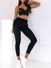 Load image into Gallery viewer, Wide Waistband Lace-Up Leggings