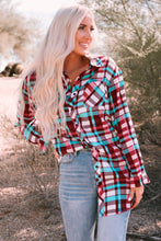 Load image into Gallery viewer, Plaid Button-Up Longline Shirt