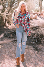 Load image into Gallery viewer, Plaid Button-Up Longline Shirt
