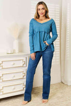 Load image into Gallery viewer, Jade By Jane Full Size Frill Trim Babydoll Blouse
