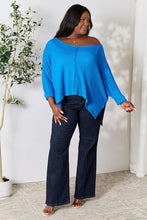 Load image into Gallery viewer, Zenana Full Size Round Neck High-Low Slit Knit Top