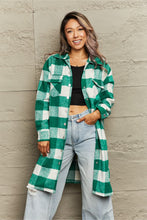 Load image into Gallery viewer, Plaid Longline Shirt Jacket