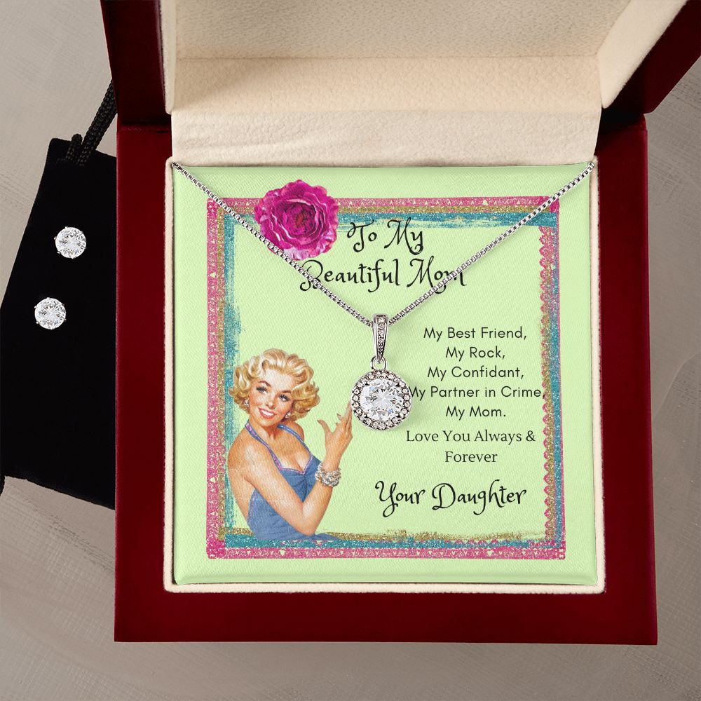 To My Beautiful Mom + CZ Earrings