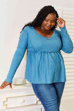 Load image into Gallery viewer, Jade By Jane Full Size Frill Trim Babydoll Blouse