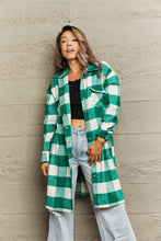 Load image into Gallery viewer, Plaid Longline Shirt Jacket