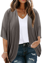 Load image into Gallery viewer, Plus Size Ribbed Cocoon Cover Up