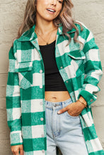 Load image into Gallery viewer, Plaid Longline Shirt Jacket