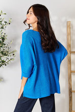 Load image into Gallery viewer, Zenana Full Size Round Neck High-Low Slit Knit Top