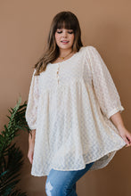Load image into Gallery viewer, Davi & Dani Wave Hello Full Size Run Textured Babydoll Blouse