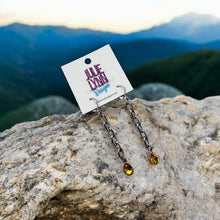 Load image into Gallery viewer, Dangle Stainless Steele Earrings w/Yellow Teardrop
