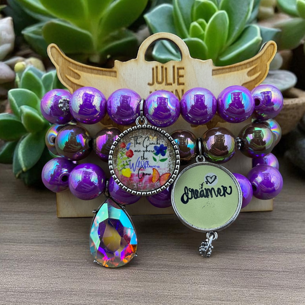 Purple Bracelet Stack