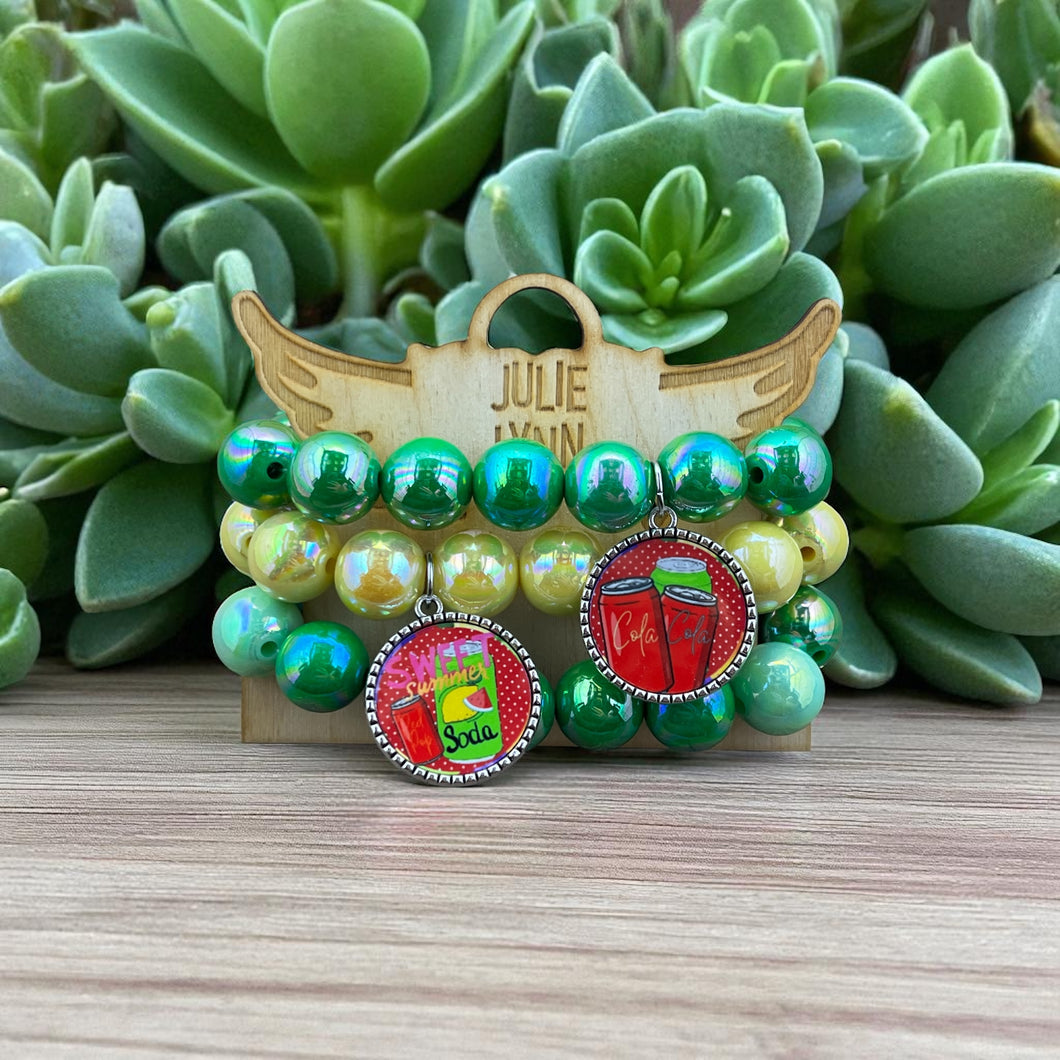 Lemon-Lime Soda Bracelet Stack