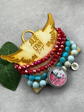 Load image into Gallery viewer, Red &amp; Turquoise Bracelet Stack
