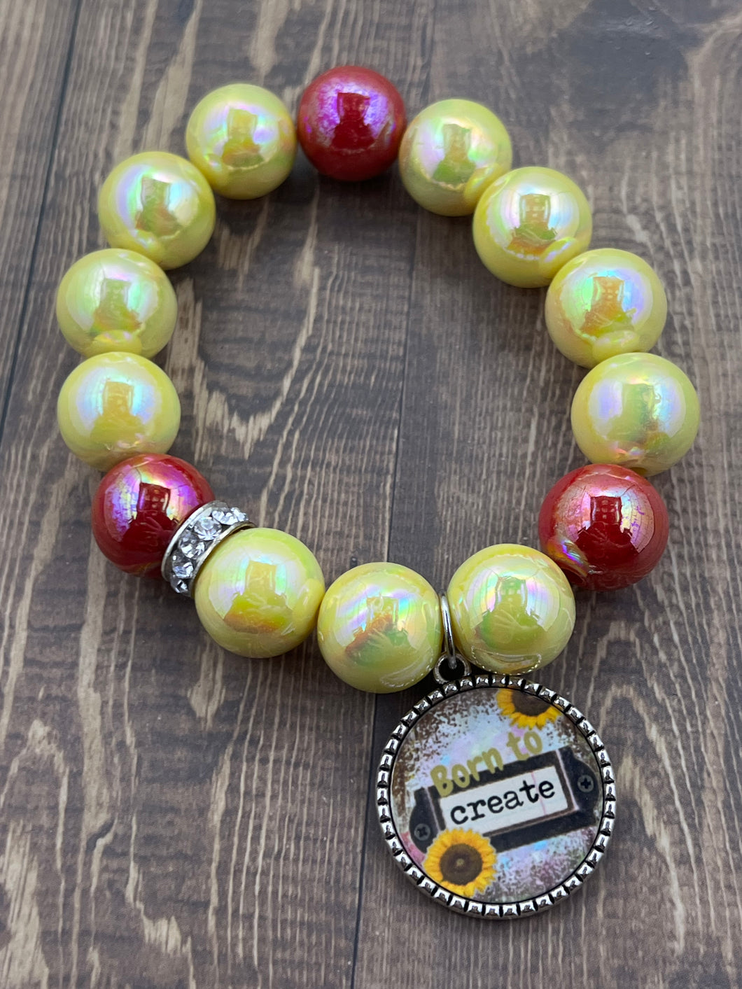 Born to Create Yellow Stretch Bracelet