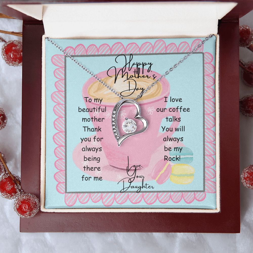 To My Beautiful Mother Heart Necklace