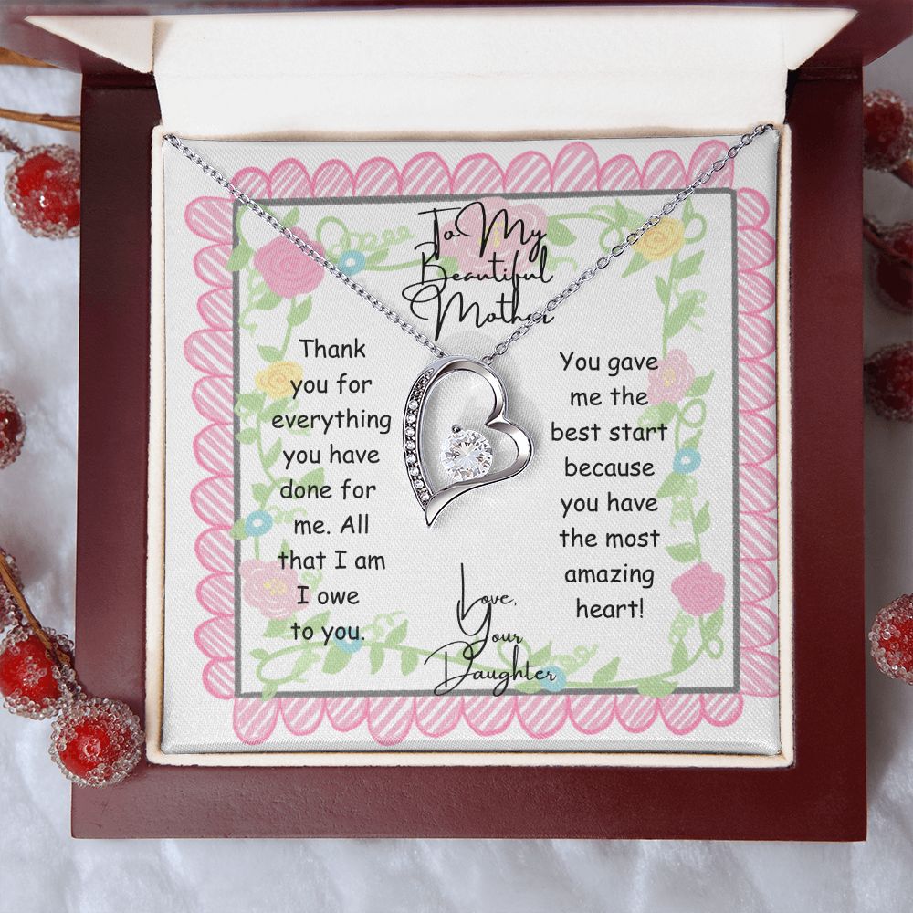 To My Beautiful Mother Forever Love Necklace