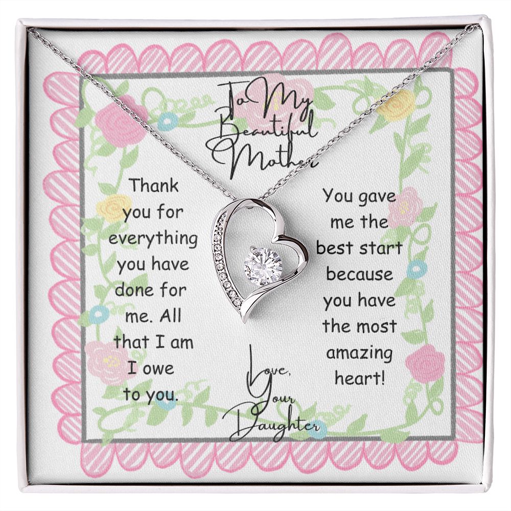 To My Beautiful Mother Forever Love Necklace
