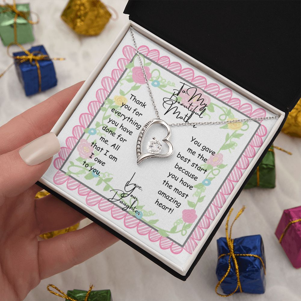 To My Beautiful Mother Forever Love Necklace