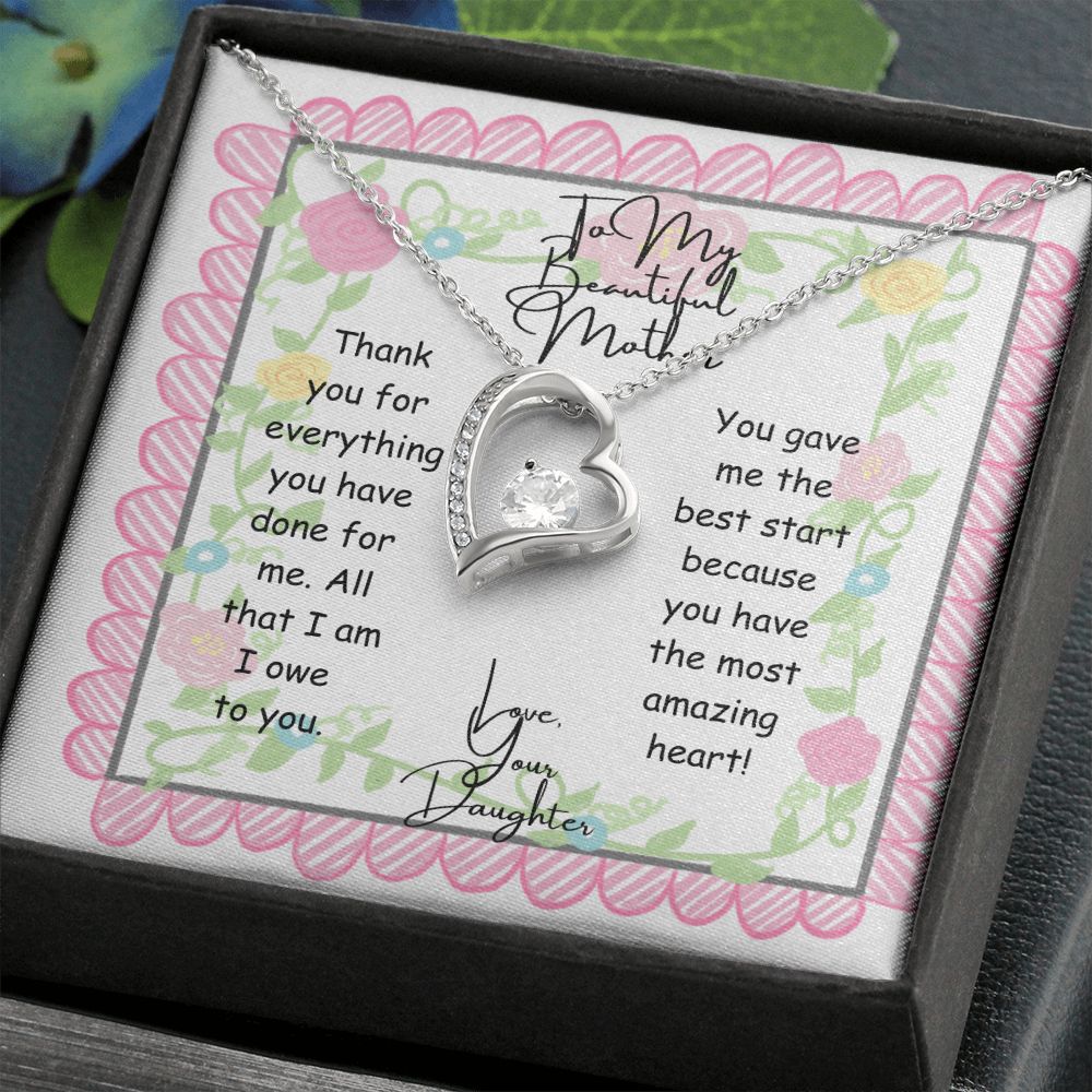 To My Beautiful Mother Forever Love Necklace
