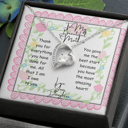 To My Beautiful Mother Forever Love Necklace