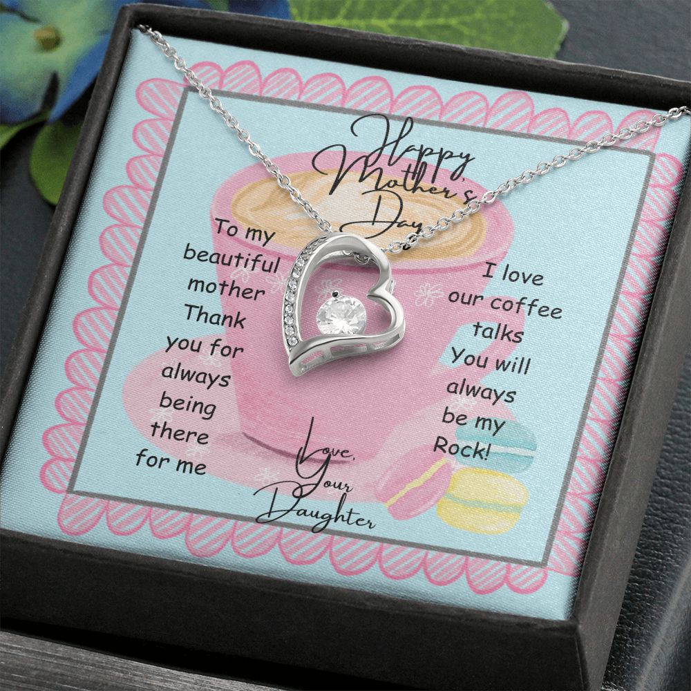To My Beautiful Mother Heart Necklace