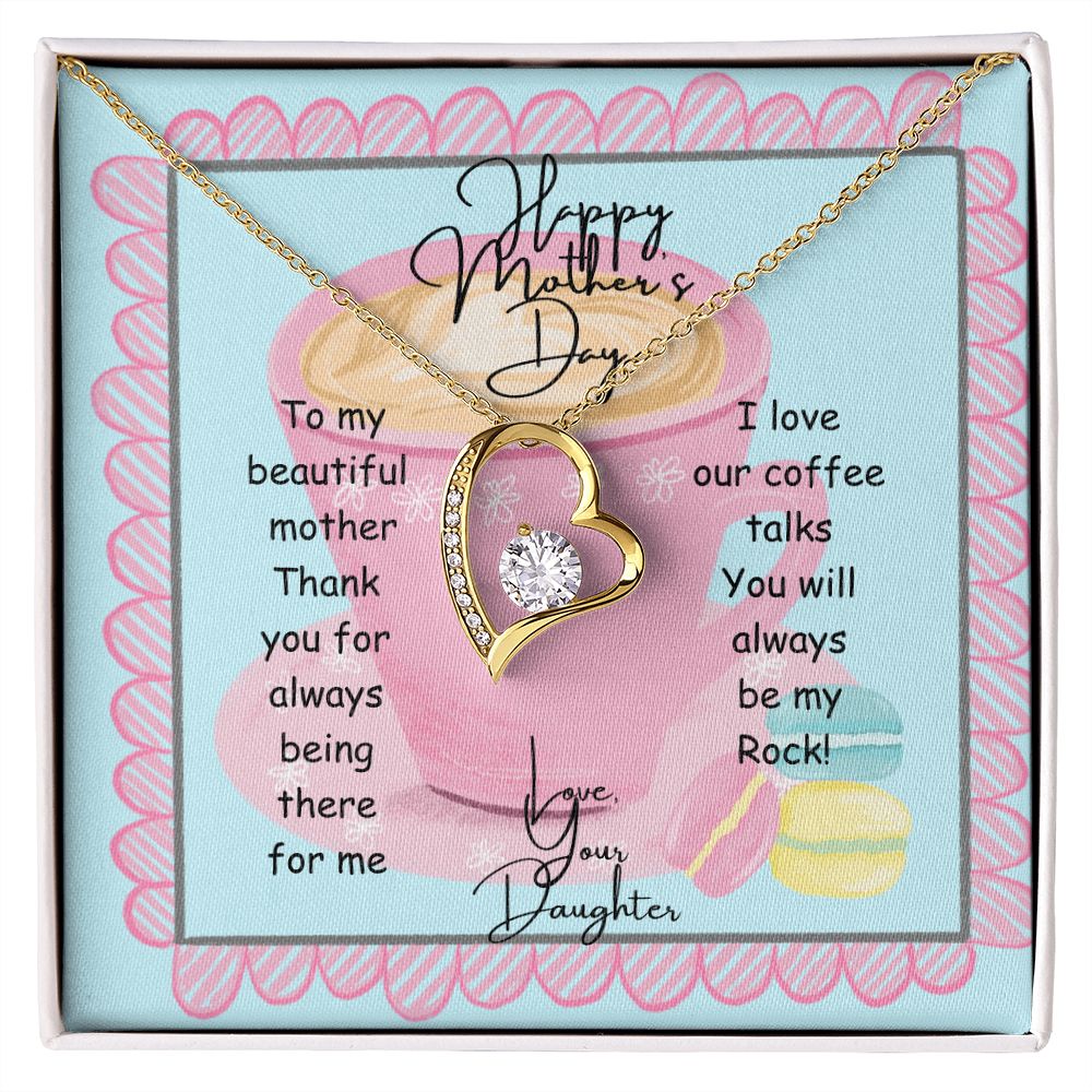 To My Beautiful Mother Heart Necklace