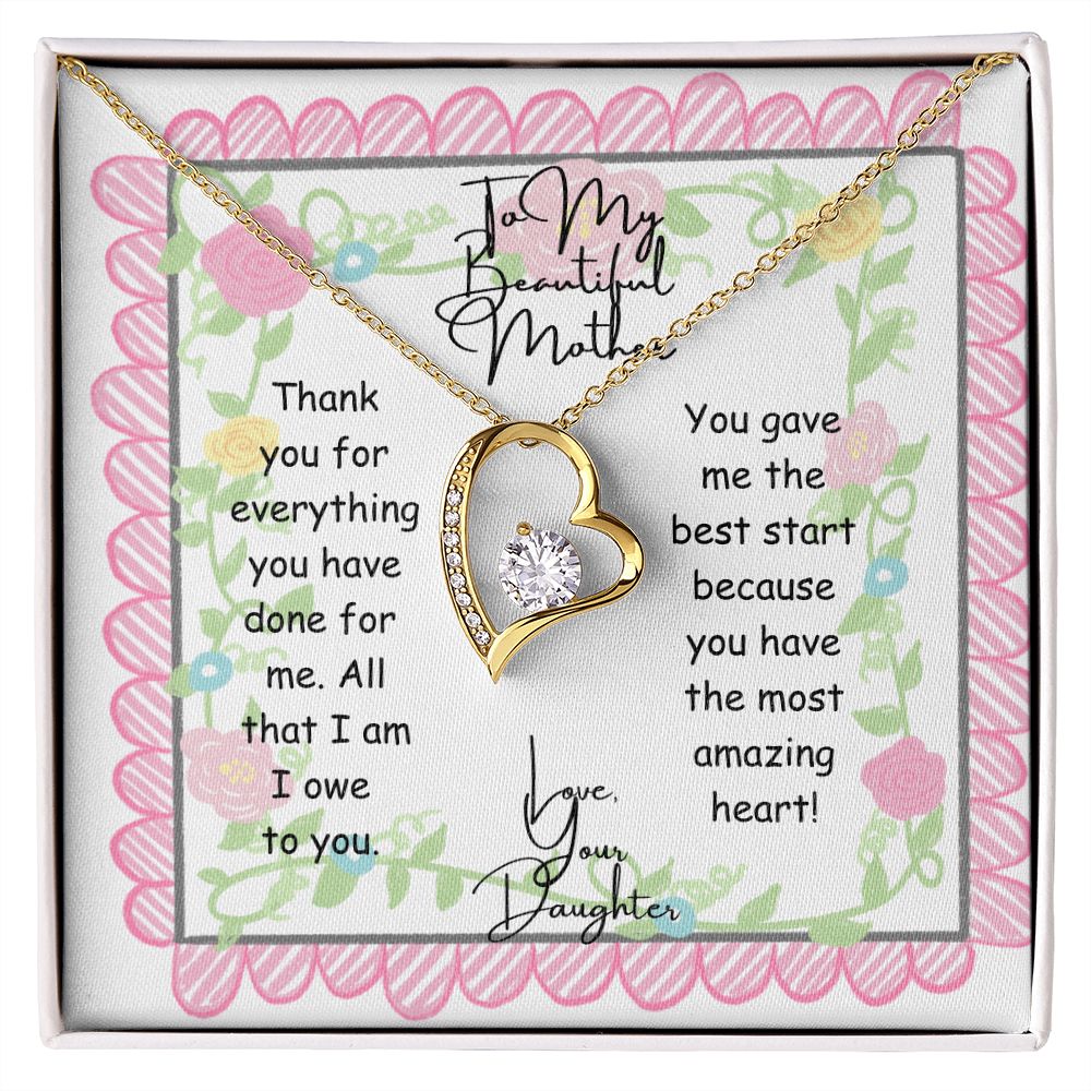 To My Beautiful Mother Forever Love Necklace