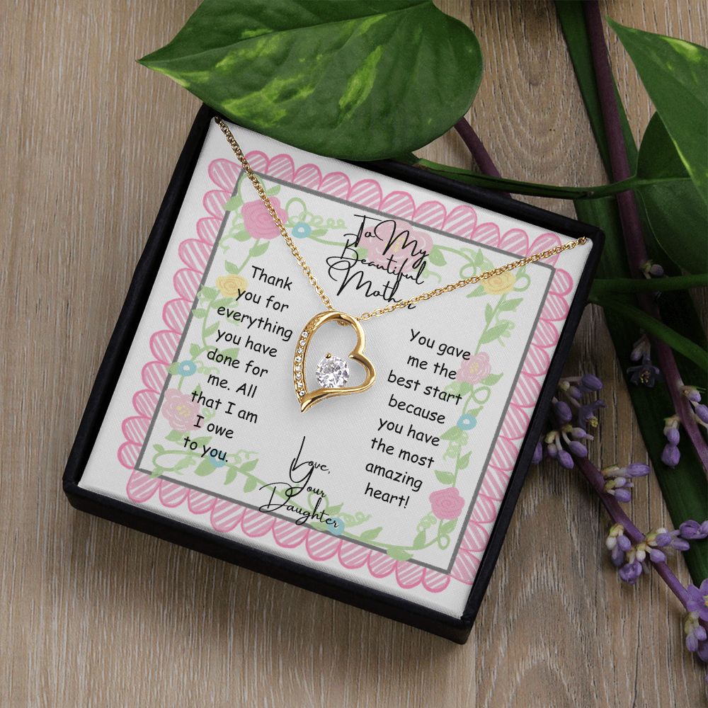 To My Beautiful Mother Forever Love Necklace