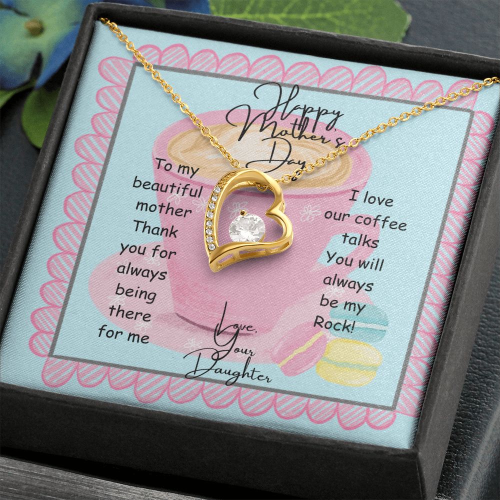 To My Beautiful Mother Heart Necklace