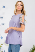 Load image into Gallery viewer, Celeste Full Size Open Tie Sleeve Round Neck Blouse
