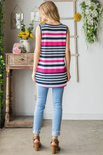 Load image into Gallery viewer, Heimish Full Size Striped Twist Knot Round Neck Tank
