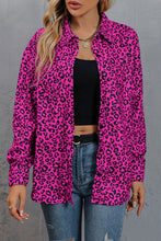 Load image into Gallery viewer, Leopard Print Long Sleeve Dropped Shoulder Shirt
