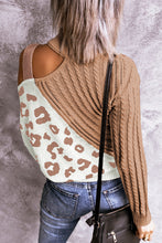 Load image into Gallery viewer, Leopard  Block Turtleneck Sweater
