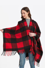 Load image into Gallery viewer, Plaid Fringe Detail Polyester Scarf
