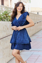 Load image into Gallery viewer, White Birch The Right Track Full Size Short Flutter Sleeve Mini Dress

