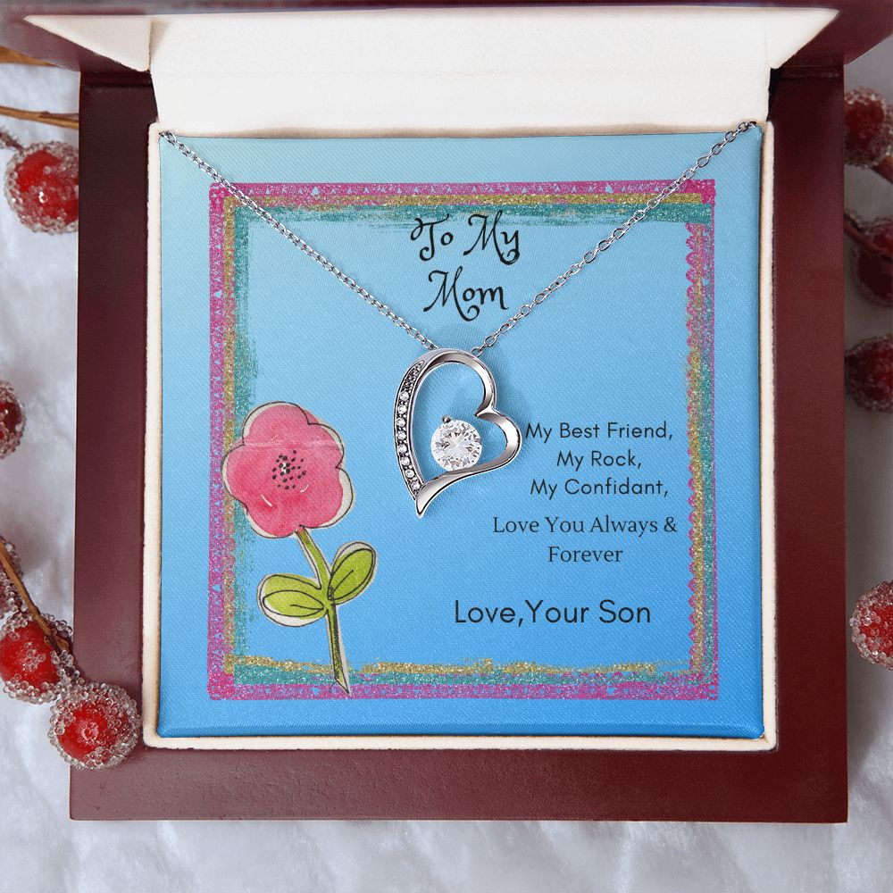 To My Mom Heart Necklace