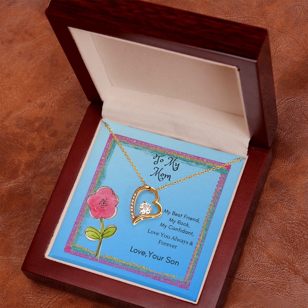 To My Mom Heart Necklace